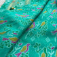 Teal Green Patola Silk Saree with Gota Patti Floral Embroidery & Pearl Work