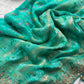 Teal Green Patola Silk Saree with Gota Patti Floral Embroidery & Pearl Work