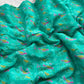 Teal Green Patola Silk Saree with Gota Patti Floral Embroidery & Pearl Work