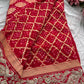 Saree with Heavy Zardozi Peacock & Floral Embroidery Border | Gold Zari Boota Weave