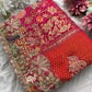 Saree with Heavy Multicolour Zardozi Floral & Fauna Embroidery | Pearl & Sequin Border