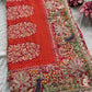 Saree with Heavy Multicolour Zardozi Floral & Fauna Embroidery | Pearl & Sequin Border