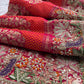 Saree with Heavy Multicolour Zardozi Floral & Fauna Embroidery | Pearl & Sequin Border