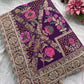 Saree with Multicolour Meenakari Floral Jaal Weave & Heavy Pearl Zardozi Border