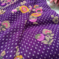 Saree with Multicolour Meenakari Floral Jaal Weave & Heavy Pearl Zardozi Border