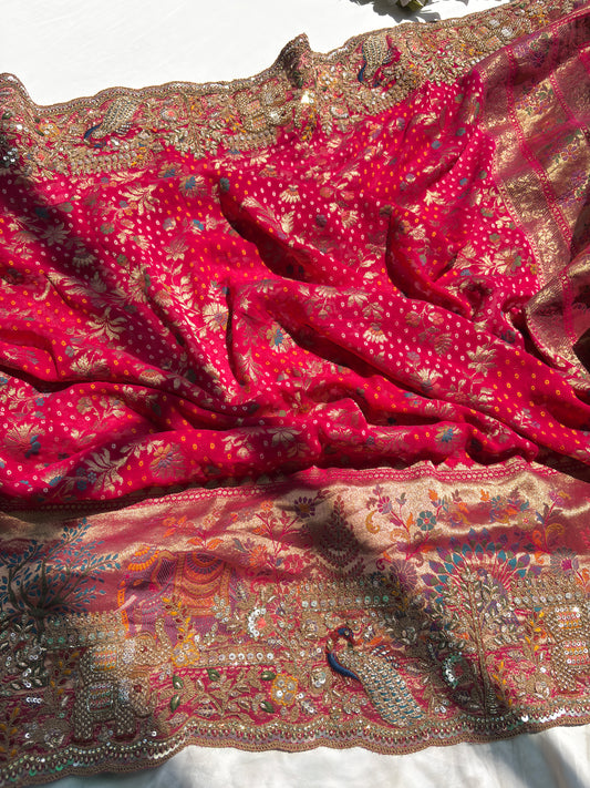 Royal Rani Grand Saree with Heavy Zari Work & Embroidered Border
