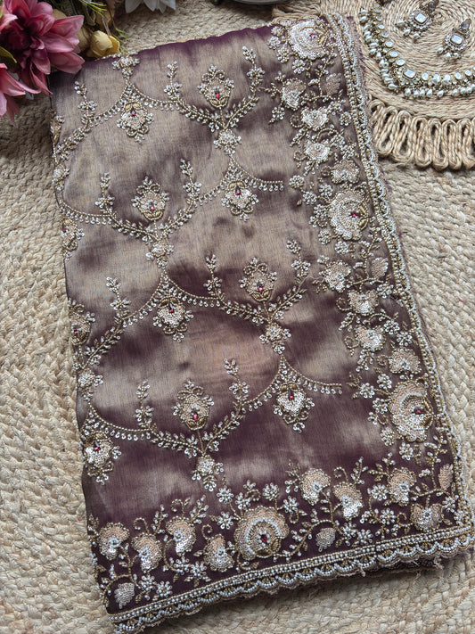 Designer Readymade Saree Blouse with Heavy Pearl & Sequin Embroidery