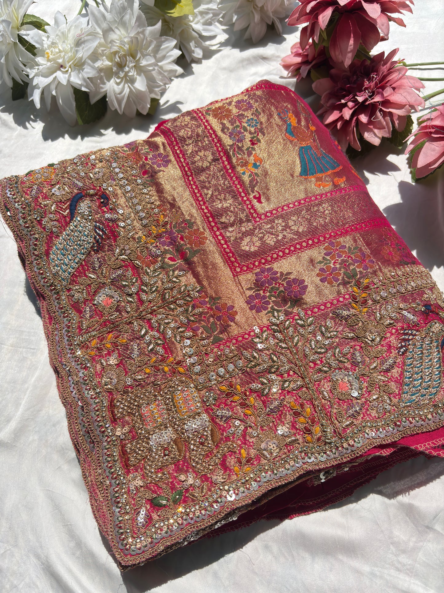 Royal Rani Grand Saree with Heavy Zari Work & Embroidered Border