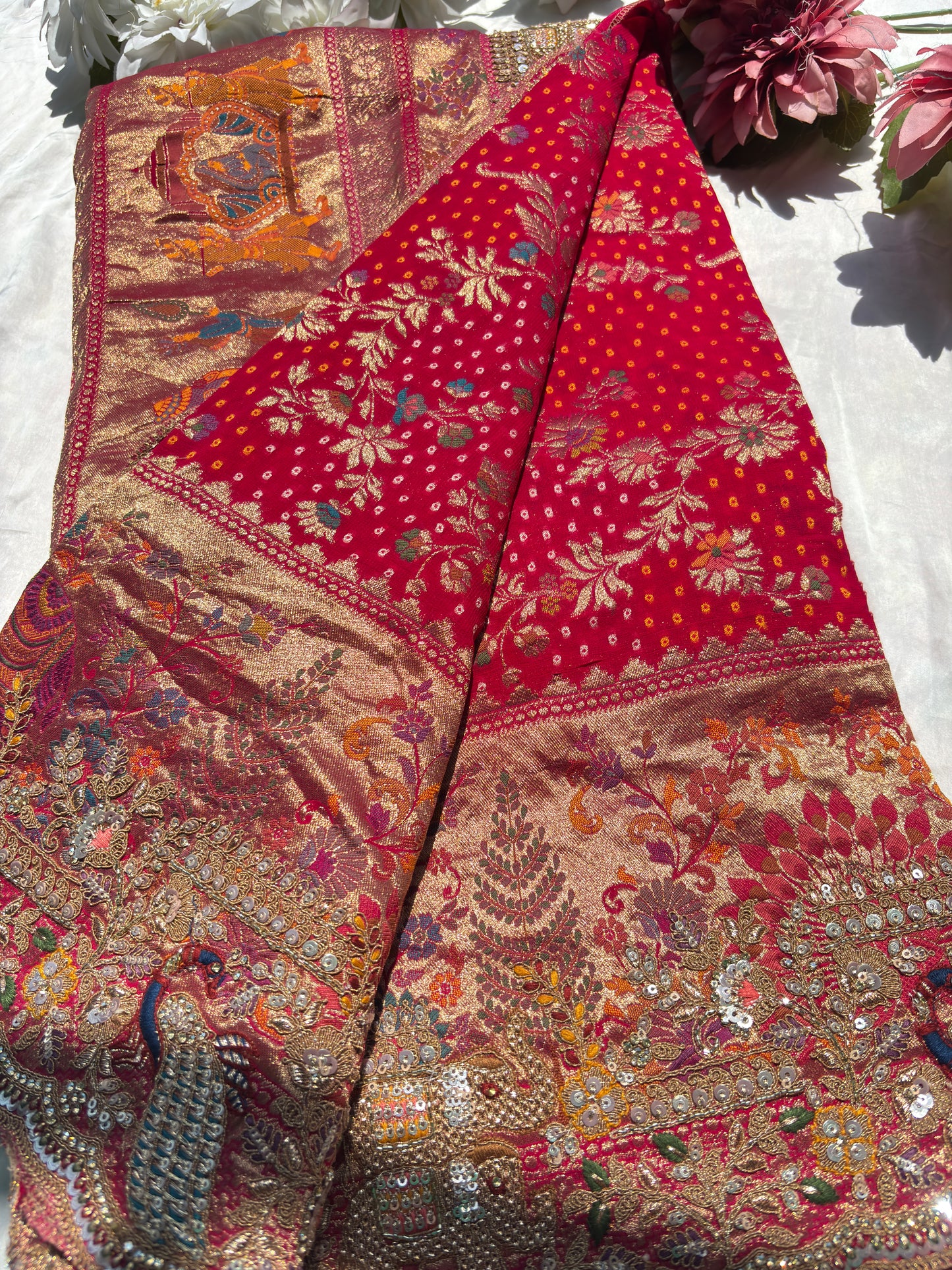 Royal Rani Grand Saree with Heavy Zari Work & Embroidered Border