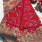 Designer Red Saree with Heavy Embroidered Peacock Border