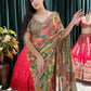 Regal Floral Embroidered Saree With Ornate Border Detailing