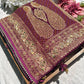 Elegant Wine Saree with Zari Work & Designer Border