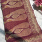 Elegant Wine Saree with Zari Work & Designer Border