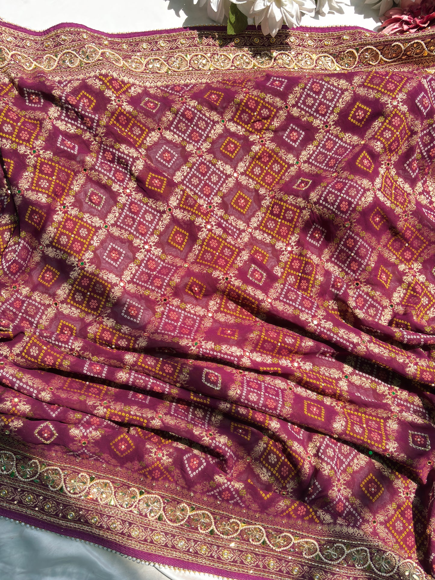 Elegant Wine Saree with Zari Work & Designer Border