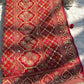 Bridal Red Dseigner Saree with Heavy Embroidery & Pearl Border