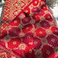 Bridal Red Dseigner Saree with Heavy Embroidery & Pearl Border