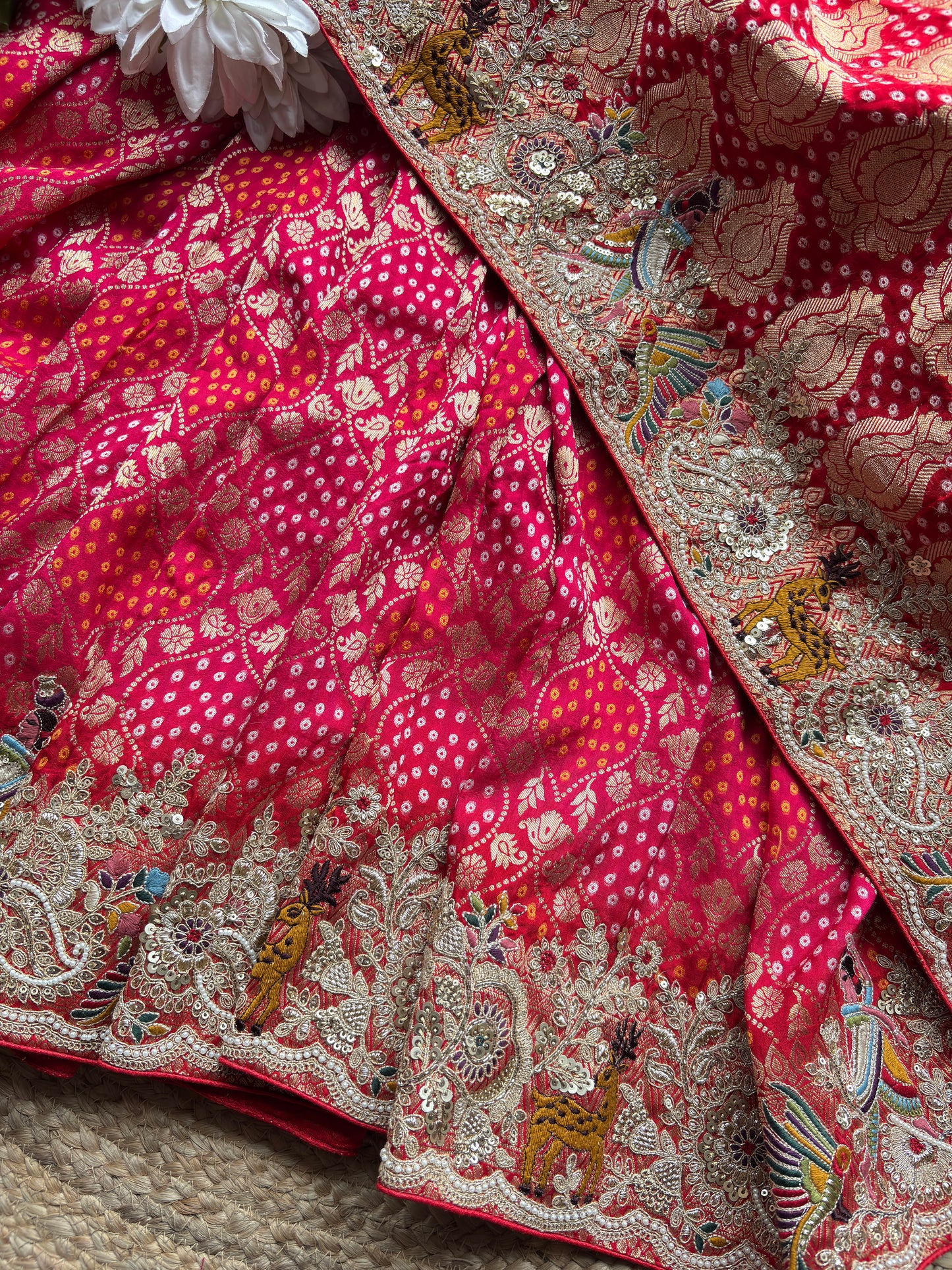 Designer Readymade Saree Blouse with Banarasi Silk Saree