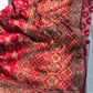 Bridal Red Dseigner Saree with Heavy Embroidery & Pearl Border