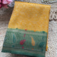 Mustard Yellow Banarasi Kanchipuram Silk Saree with Green Zari Border