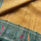 Mustard Yellow Banarasi Kanchipuram Silk Saree with Green Zari Border