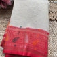 Ivory Banarasi Kanchipuram Silk Saree with Green Zari Border