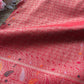 Ivory Banarasi Kanchipuram Silk Saree with Green Zari Border