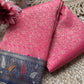 Pink Banarasi Kanchipuram Silk Saree with Green Zari Border