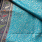 Turquoise Banarasi Kanchipuram Silk Saree with Green Zari Border