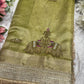 Green Colour Gajraj Maharani Saree With zari border