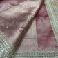 Rustic Pink Gajraj Maharani Saree With zari border