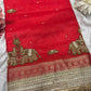 Red Colour Gajraj Maharani Saree With zari border