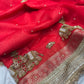 Red Colour Gajraj Maharani Saree With zari border