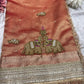 Rust Colour Gajraj Maharani Saree With zari border