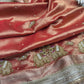 Rust Colour Gajraj Maharani Saree With zari border