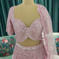 Blush Pink Embroidered Lehenga with Short-Sleeve Blouse