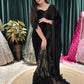 Elegance Saree With Feather Accents And Sequin Embellishments