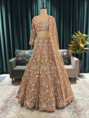 Geand  Designer Embroidered Lehenga With Elegant Floral Work