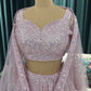 Rose Quartz Lehenga With Handcrafted Mirror Embroidery