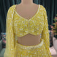 Yellow Heavy Embroidered Lehenga with Full-Sleeve Blouse