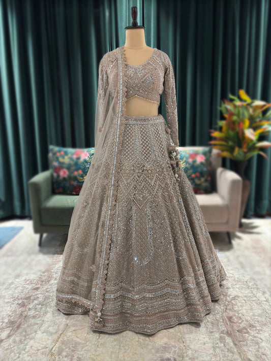 Perfect Golden Colour Lehenga with Pearl & Cutdana Work
