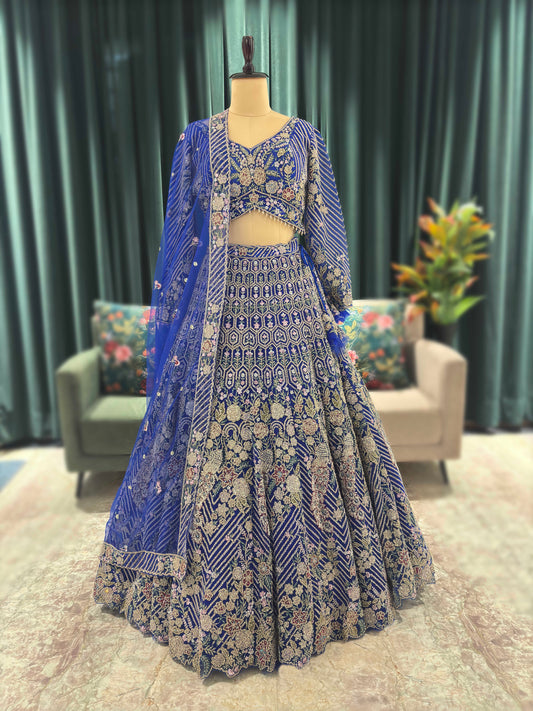 Grand Designer Lehenga with Sequins & Thread Work