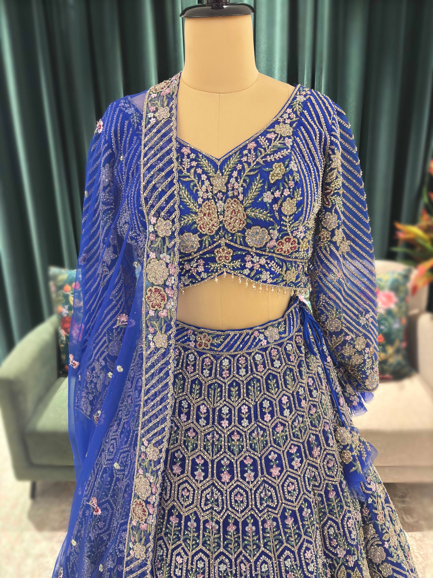 Grand Designer Lehenga with Sequins & Thread Work