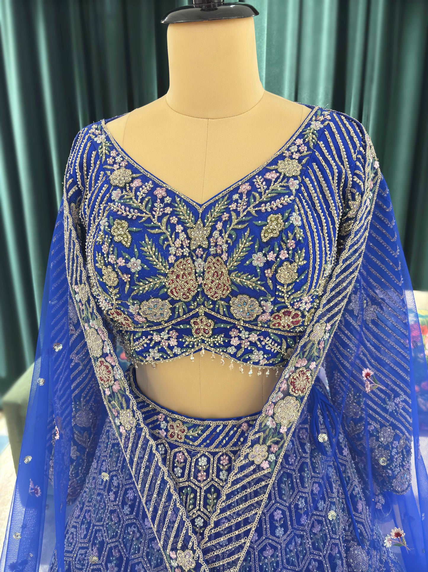 Grand Designer Lehenga with Sequins & Thread Work