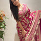 Rani Pink Heavy Embroidered Saree with Zari & Sequin Work