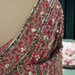 Red Heavy Embellished Saree with Traditional Border and Blouse