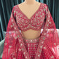 Bright Red Heavy Zari Embroidered Bridal Lehenga with Net Dupatta