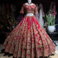 Red Traditional Wedding Lehenga Choli with Heavy Gold Embroidery