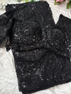 Premium Black Net Designer Saree with Heavy Sequins & Beaded Embroidery Work