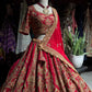 Red Traditional Wedding Lehenga Choli with Heavy Gold Embroidery