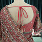 Red Heavy Embellished Saree with Traditional Border and Blouse